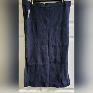 NWT-Lane Bryant-Navy Blue,Side Split,Midi Length Skirt-Size 20